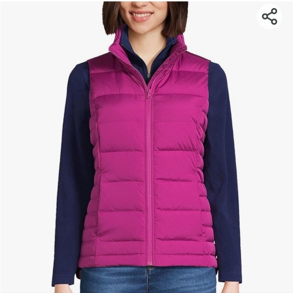 New Lands End Down Feathers Water Resistant Vest M Fall Winter Jackets